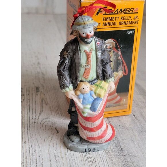 Emmett Kelly 1991 hobo clown ornament Xmas vintage - Picture 2 of 7